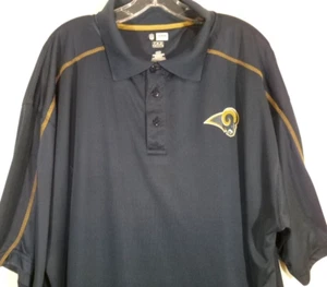 NFL Team Apparel-L.A. RAMS-Mens Performance Polo Shirt-2XLT XXL Big Tall-Blue - Picture 1 of 7