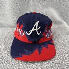 VINTAGE Atlanta Braves Hat Cap Snap Back Blue Red Shockwave Shatter MLB 90s
