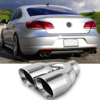 2.5" In 3.5" Out Double Wall Dual Exhaust Tip For Volkswagen Passat CC Sedan - Image 1 of 4