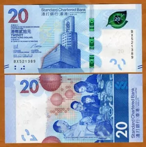 Hong Kong, $20, 2020, SCB, P-New, UNC Redesigned, Tea Gathering - Picture 1 of 1