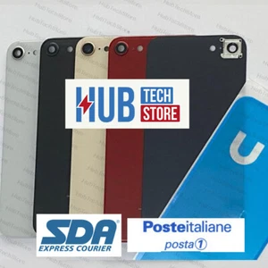 SCOCCA VETRO POSTERIORE per IPHONE 8 - 8 PLUS -SE 2020 BACK COVER COPRI BATTERIA - Foto 1 di 26