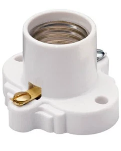 Legrand - Pass & Seymour White Medium Base Cleat Lamp Socket - Picture 1 of 2
