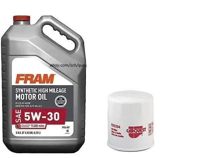 Filtro de aceite de motor CARQUEST R85394 y marco de 5 cuartos 5W30 Full Syn. Aceite de motor H/M Foto 1 de 1