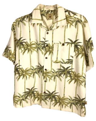 Joe Marlin Hawaiian Camp Shirt Men's XL Rayon Blend Short Sleeve Button Up Palms - Image 1 of 4