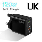 120W Fast Charging Adapter 5 Port Usb Charger Type C Block Wall Charging Uk Plug