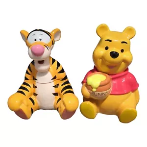 Vintage Disney Parks Winnie the Pooh Tigger & Winnie Pooh Cookie Jar Pair RARE - Picture 1 of 15