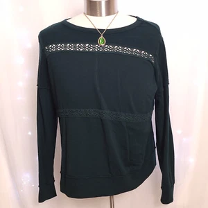 Knox Rose Women's Size Extra Large XL Dark Green Lightweight Long Sleeve Sweater - Picture 1 of 11