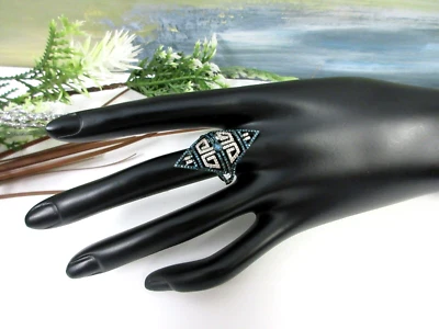 RAREZAS Anillo Tatuaje Diamante Azul y Blanco 1ctw Talla 8 - Nuevo Sin Etiqueta Foto 1 de 4