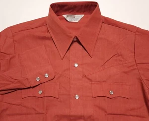 NOS Vintage 1970-80 Montgomery Ward Pearl Snap Western Youth 20 Shirt - Picture 1 of 3