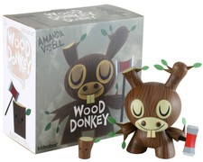 Kidrobot x Amanda Visell 8” Wood Donkey Dunny Vinyl Toys ltd 500pcs 2009