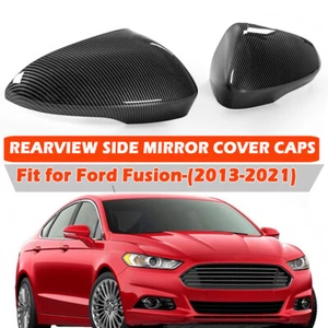 Carbon Fiber Side Rearview Mirror Cover Cap For Ford Fusion 2013 2014-2020 2021 - Picture 1 of 8