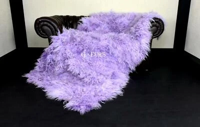 Luxury Real Mongolian Lamb Fur Throw Blanket  - Image 1 of 4