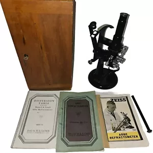 Antiguo refractómetro óptico Abbe Bausch & Lomb con caja de madera - Imagen 1 de 24