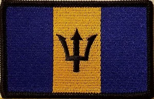 BARBADOS Flag Patch With Hook & Loop Fastener Morale Emblem BLACK Border - Bild 1 von 1