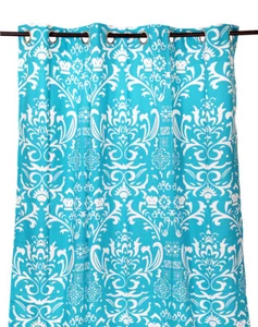 55 x 84 in. Grommet Curtain Vintage Royalty Turquoise - Picture 1 of 2