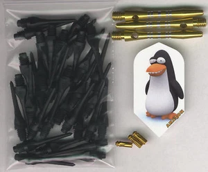"Tipsy Penguin" Soft Tip Dart Upgrade Kit: Black Tips, Penguin Flights und mehr - Bild 1 von 4