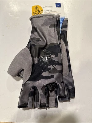 Guantes táctiles sin dedos Rock Fish Baiter talla mediana camuflaje sal y elástico fresco Foto 1 de 4