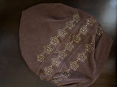 弹性包裹式咖啡 Fashionista 头巾水钻女式 Modest — 第 1/4 张图片