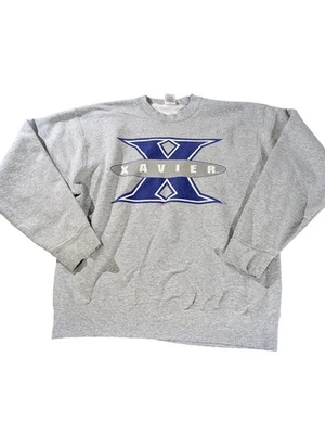 Vintage Xavier Musketeers Sweater Mens XL Gray NCAA Basketball 90s Heavyweight - Image 1 of 4
