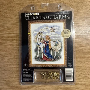 Rare Dimensions Charts And Charms Kit M'Lady & The Unicorn 72379 New - Picture 1 of 4