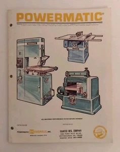 Powermatic Houdaille Catalog: Saws/Planers/Presses/Grinders/Jointer/etc 1970s(?) - Picture 1 of 11
