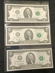 2009, 2013 & 2017 A $2 Dollar Star Notes B-New York. Key Dates/ Uncirculated - Picture 1 of 5