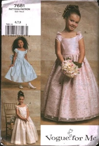7681 Vogue Vintage SEWING Pattern Girls Flower Girl Dress CUT Easter Party OOP - Picture 1 of 2