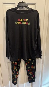 Hope & Wonder Happy Kwanzaa 2 Piece Pajamas Christmas XL 14/16 - Picture 1 of 1
