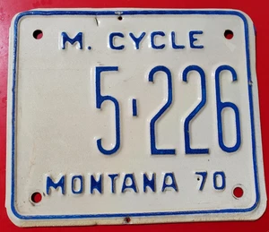 Matrícula de motocicleta Montana 1970 # 5 226 - Imagen 1 de 2