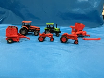 ERTL  Deutz & Agco Allis & Allis Chambers Tractors + Ac Baler & Grain Cart 1/64 - Image 1 of 4