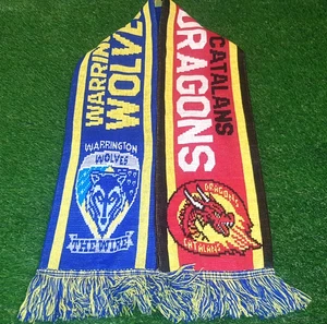 Warrington Wolves v Catalans Dragons Match Scarf - Picture 1 of 3