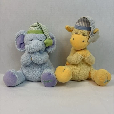 Kids II Ernie Elephant & Joy Giraffe Plush Set 2002 Kids II Bright Inspirations - Image 1 of 4
