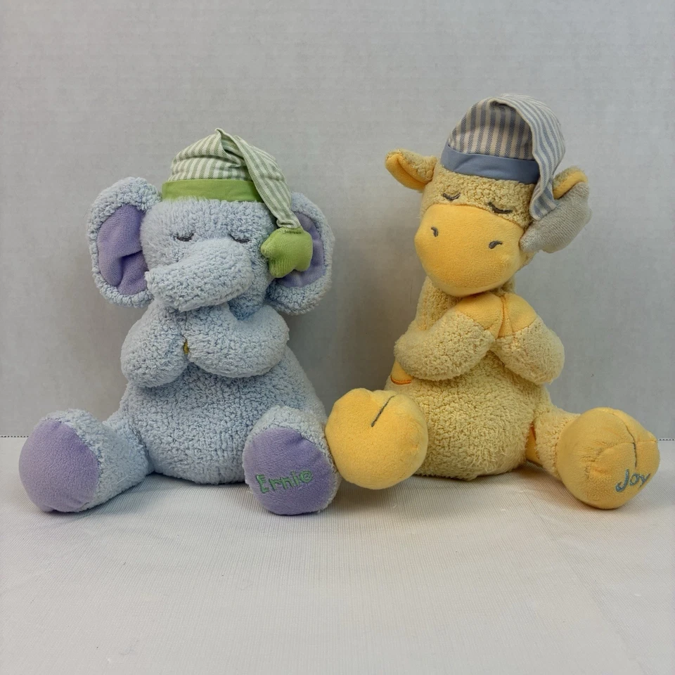 Kids II Ernie Elephant & Joy Giraffe Plush Set 2002 Kids II Bright Inspirations - Image 1 of 4