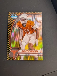 Andrew Mukuba /24 oro e nero 2024 Bowman cromato U University - Foto 1 di 2