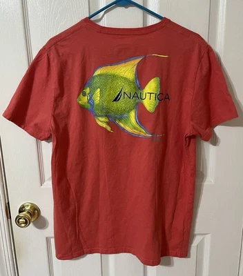 Camiseta Nautica Unisex Talla Grande Naranja Pez Foto 1 de 4