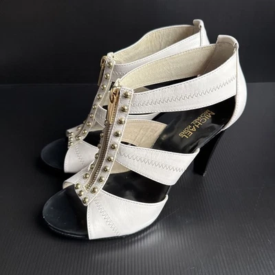 Tacones altos Michael Kors “Carla” de segunda mano con plataforma de cuero blanco/negro talla 9 Foto 1 de 4