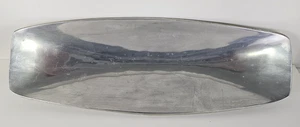 Plato/centro de mesa de decoración Nambe de aleación de metal color plata 21"x7,5" - Imagen 1 de 13