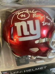 Tiki Barber Signed Mini Ring Of Honor Inscrib New York Giants Flash Beckett COA - Picture 1 of 4