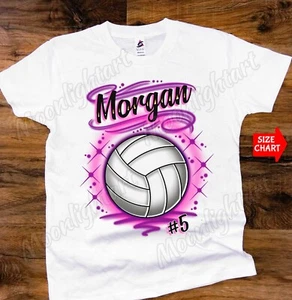 Personalized Name Volleyball Ball Sport Girl Volleyball Player T-Shirt - Picture 1 of 2