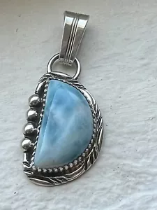 Colgante Larimar Plata Esterlina TJM Diseñado Navajo GBoyd Grande Hermoso PD2148 - Imagen 1 de 3