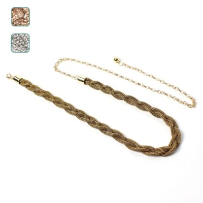 Cintura gioiello elegante strass intrecciata da cerimonia con catena luminosa - Immagine 1 di 4