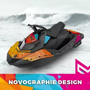 Seadoo Spark trixx Bombardier 2up 3up Jet Ski Graphic Decal Vinyl Wrap colorful - Picture 1 of 2