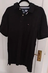 Tommy Hilfiger Polo Shirt Black Size Large /AA11 - Picture 1 of 3