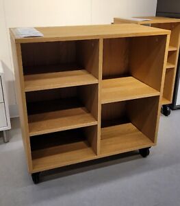 Ikea RÅVAROR Shelf unit on casters, oak veneer, 26⅜×27⅛" BRAND NEW 504.545.07