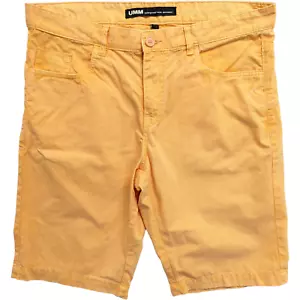 Men's UMM Underground Music Movement Chino Orange Button Fitted Shorts Size 34 - Picture 1 of 7