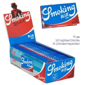 CARTINE SMOKING BLU REGULAR TRASPARENTI CORTE 25 LIBRETTI doppie (1 scatola) - Foto 1 di 3