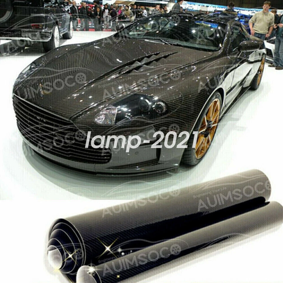 Auto Accessories 7D Carbon Fiber Vinyl Film Car Interior Wrap Stickers Universal - Image 1 of 4