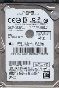 HTS547550A9E384 Hitachi Travelstar 5K750 500GB SATA 2.5 OEM HDD - Picture 1 of 1