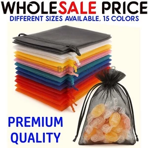 50-500Pcs Organza Gift Bags Wedding Party Favour Xmas Jewellery Candy Pouches - Picture 1 of 15