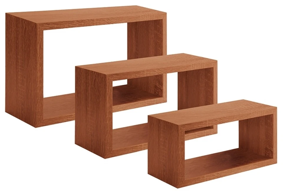 MODULARREDO | TRITTICO Set di 3 Mensole da muro, 45x27cm, Ciliegio - Immagine 1 di 1